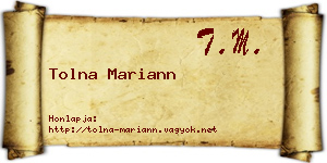 Tolna Mariann névjegykártya