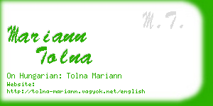 mariann tolna business card